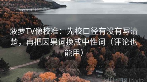 菠萝TV像校准：先校口径有没有写清楚，再把因果词换成中性词（评论也能用）