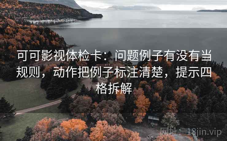 可可影视体检卡：问题例子有没有当规则，动作把例子标注清楚，提示四格拆解